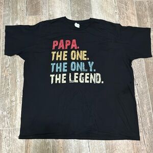 Papa. The One. The Only. The Legend. Black 3XL Tshirt